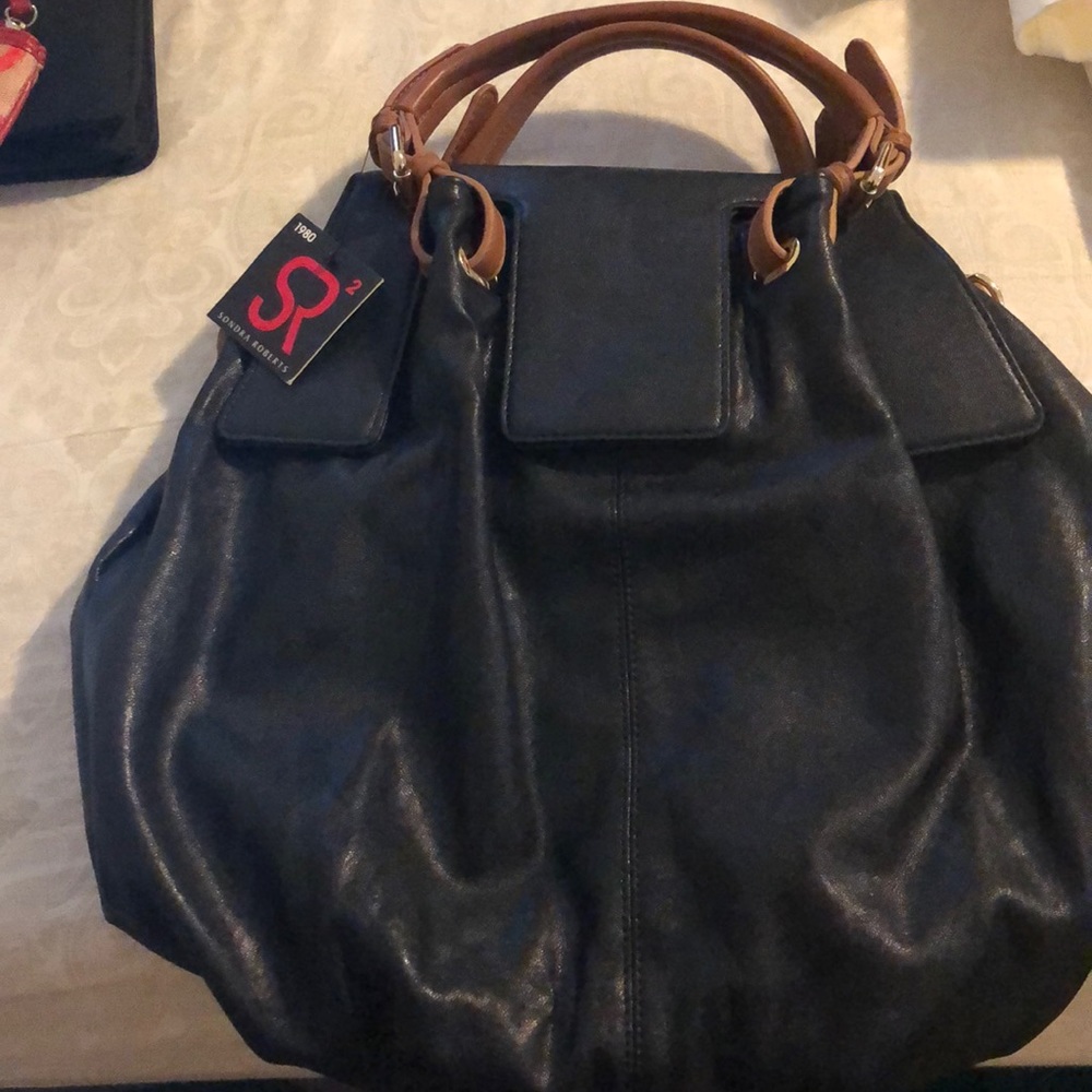 Black Sondra Robert bag with extended strap